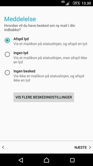 Vælg din foretrukne mulighed og vælg NÆSTE