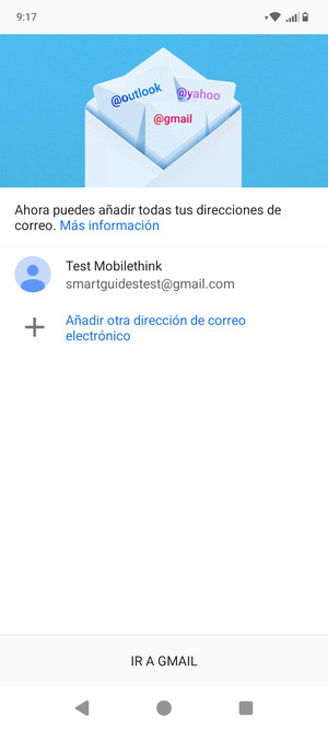 Seleccione IR A GMAIL