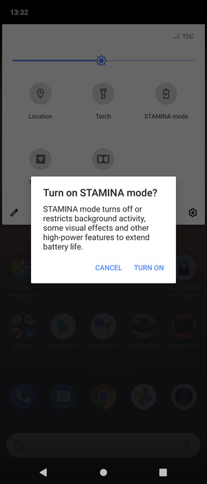 Select TURN ON