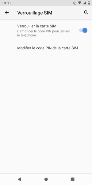 Sélectionnez  Modifier le code PIN de la carte SIM