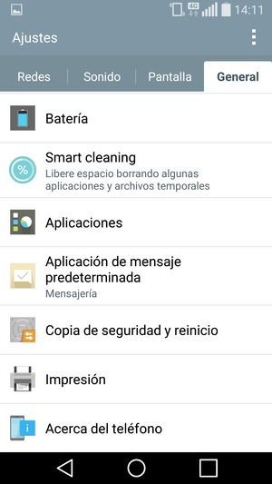 Desplácese y seleccione Copia de seguridad y reinicio