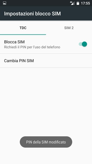 Il tuo PIN della SIM è stato modificato