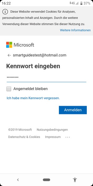 Geben Sie Ihre Passwort ein und wählen Sie Weiter
