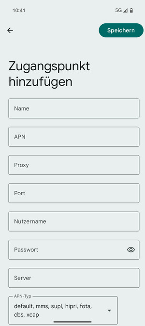 Geben Sie Internet-Informationen ein