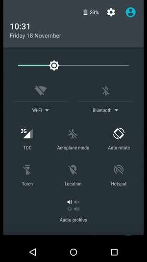 Adjust brightness to the required level