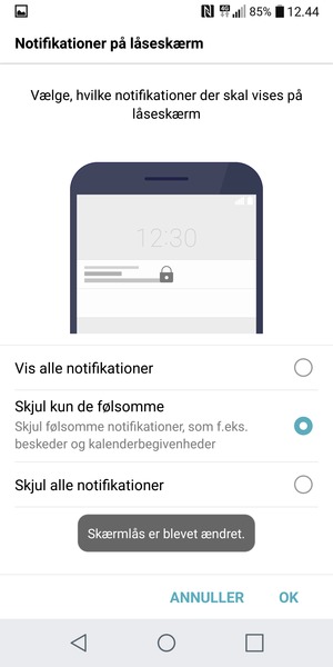 Vælg din foretrukne mulighed og vælg OK