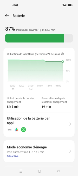 Sélectionnez Mode économie d'énergie