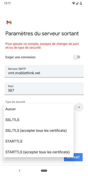 Sélectionnez Aucun