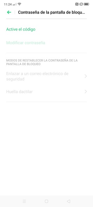 Seleccione Active el código