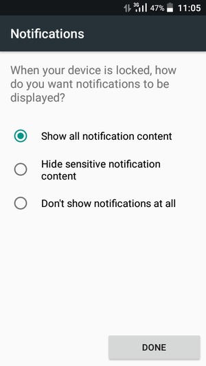 Select your preferred option and select DONE