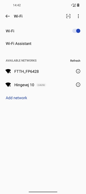 Select the wireless network you want to connect to