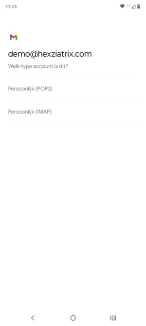 Selecteer Persoonlijk (POP3) of Persoonlijk (IMAP)