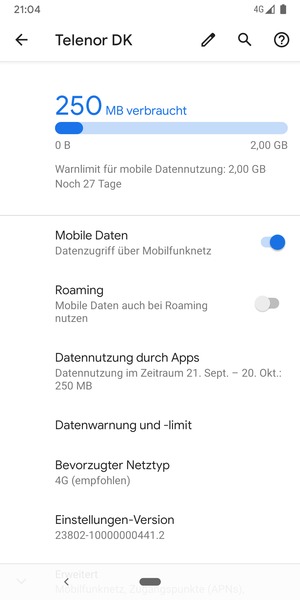 Wählen Sie bevorzugter Netztyp