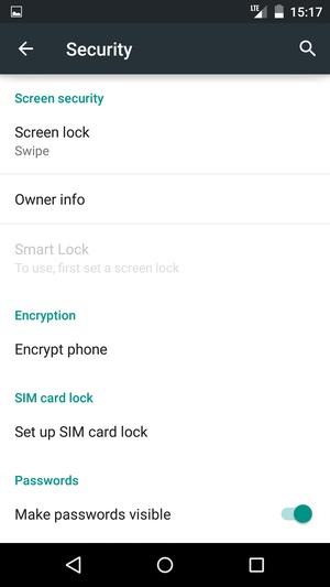 Select Screen lock