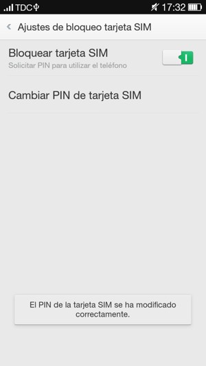 Su PIN de la tarjeta SIM ha sido cambiado