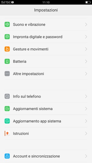 Scorri e seleziona Altre impostazioni