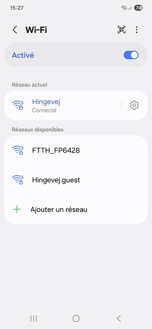 Vous êtes maintenant connecté au réseau Wi-Fi