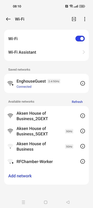 You are now connected to the Wi-Fi network