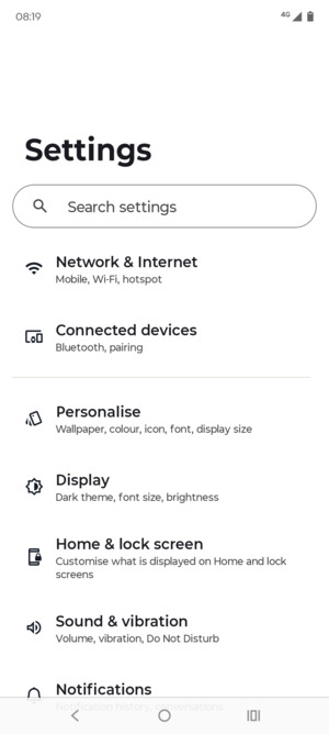 Select Network & Internet