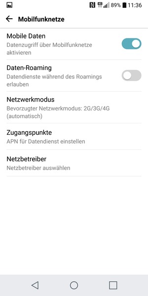 Wählen Sie Netzwerkmodus
