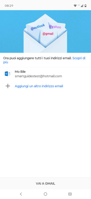 Seleziona VAI A GMAIL