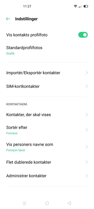 Vælg SIM-kortkontakter