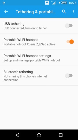 Your phone is now set up for use as a modem