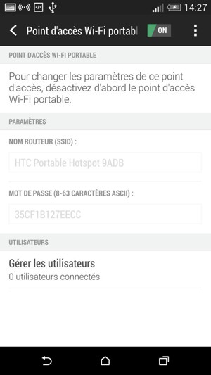 Votre téléphone est maintenant configuré pour être utilisé comme modem