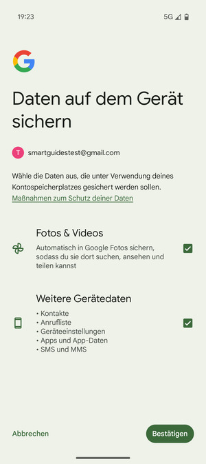 Wählen Sie Ihre bevorzugten Optionen und wählen Sie Bestätigen
