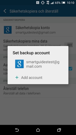 Tryck på ditt konto