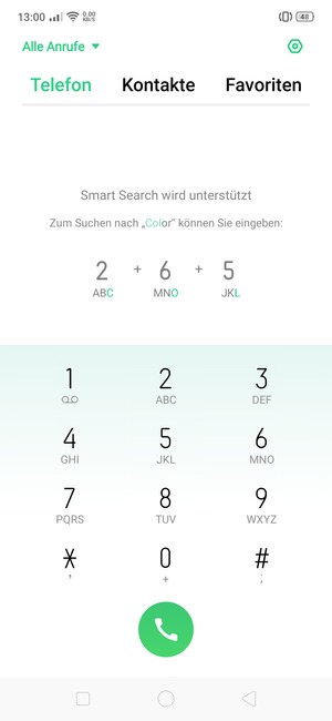 Drücken und halten Sie die Nummer 1