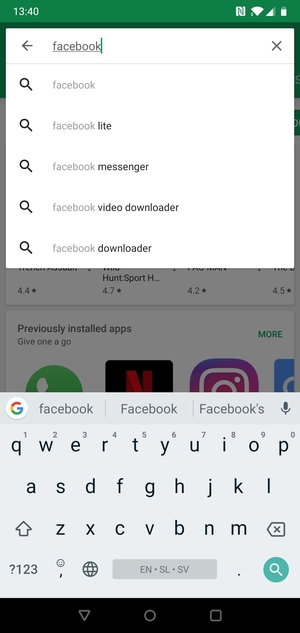 Enter the app name and select Search
