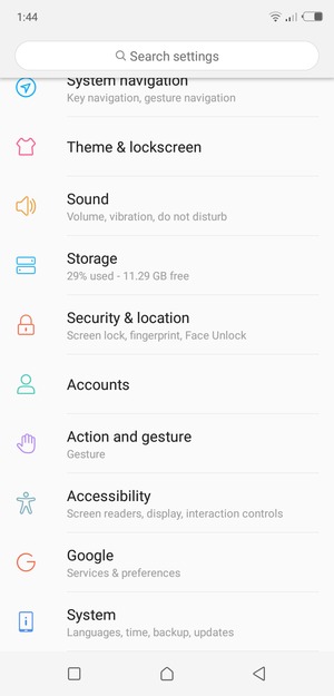 Scroll to and select System