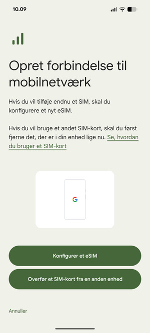Vælg Konfigurer et eSIM