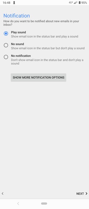 Select your preferred option and select NEXT