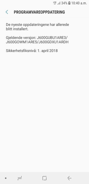 Hvis telefonen din er oppdatert, vil du se følgende skjermbilde