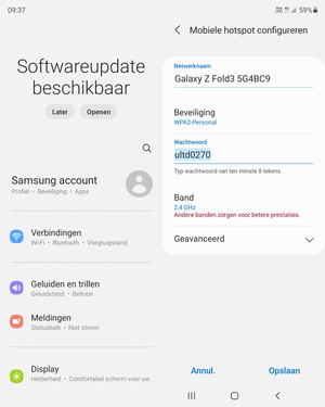 Voer een wachtwoord van ten minste 8 tekens in en selecteer Opslaan