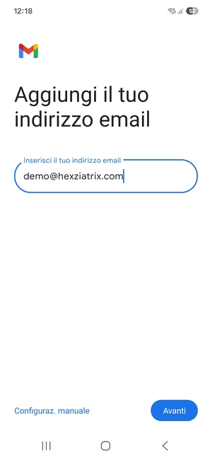 Inserisci il tuo indirizzo email e seleziona Avanti