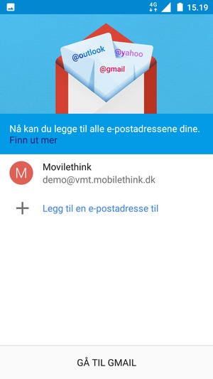 Velg GÅ TIL GMAIL