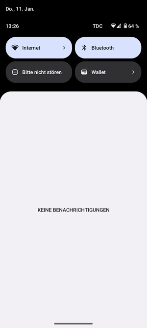Ziehen Sie erneut das obere Menü nach unten