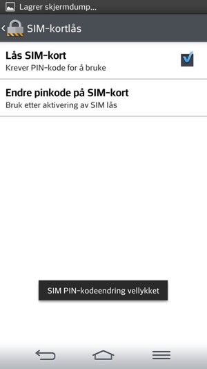 Din SIM PIN-kode er endret