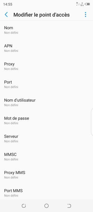 Saisissez les informations MMS