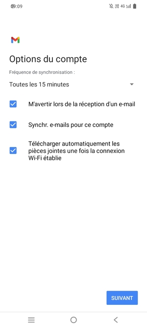 Sélectionnez SUIVANT