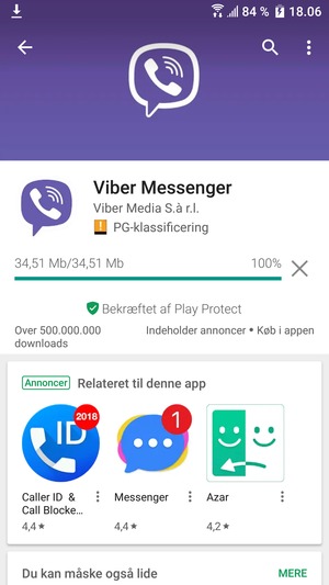Afvent at installeringen er afsluttet