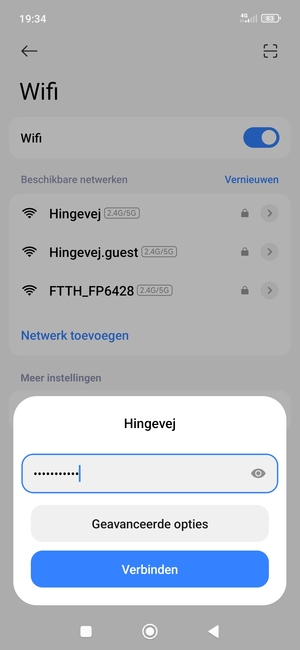 Voer het WiFi-wachtwoord in en selecteer Verbinden