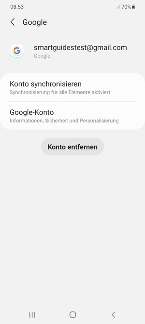Wählen Sie Konto synchronisieren