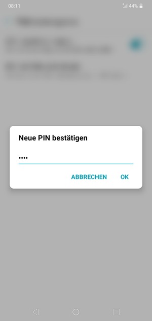 Bestätigen Sie Ihre neue SIM-Karte PIN und wählen Sie OK
