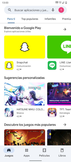 Seleccione la barra de Búsqueda