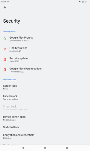 Select SIM card lock