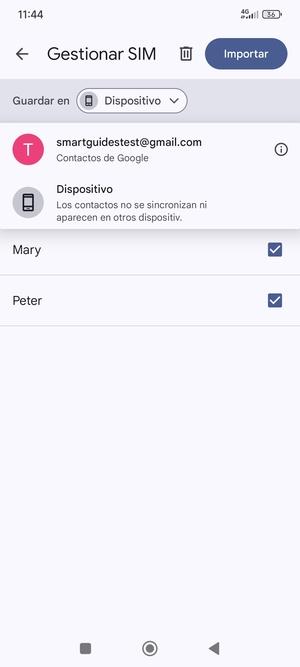 Seleccione su cuenta Google